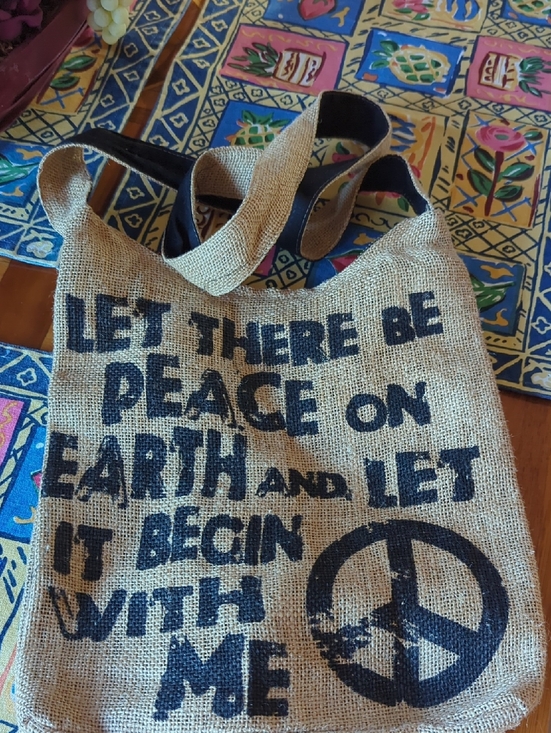 NATURAL LIFE Handbags - Burlap crossbody tote